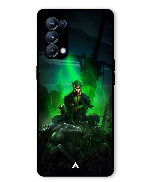 Onepiece Zoro 02 Anime Metal Back Cover Phone Case for Oppo Reno 5 Pro