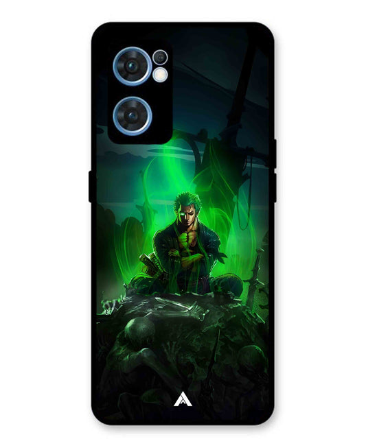 Onepiece Zoro 02 Anime Metal Back Cover Phone Case for Oppo Reno 7 4G