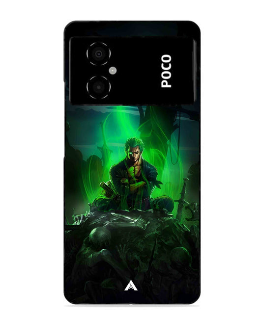 Onepiece Zoro 02 Anime Metal Back Cover Phone Case for Poco M4 5G