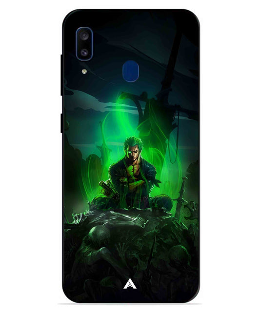 Onepiece Zoro 02 Anime Metal Back Cover Phone Case for Samsung Galaxy A20