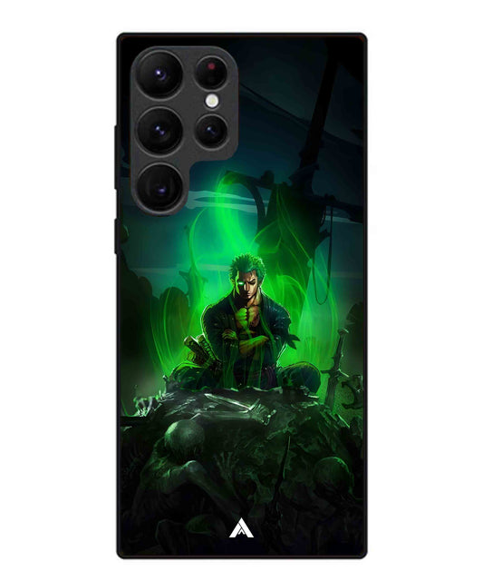 Onepiece Zoro 02 Anime Metal Back Cover Phone Case for Samsung Galaxy S22 Ultra