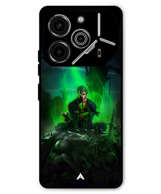 Onepiece Zoro 02 Anime Metal Back Cover Phone Case for Tecno Pova 6