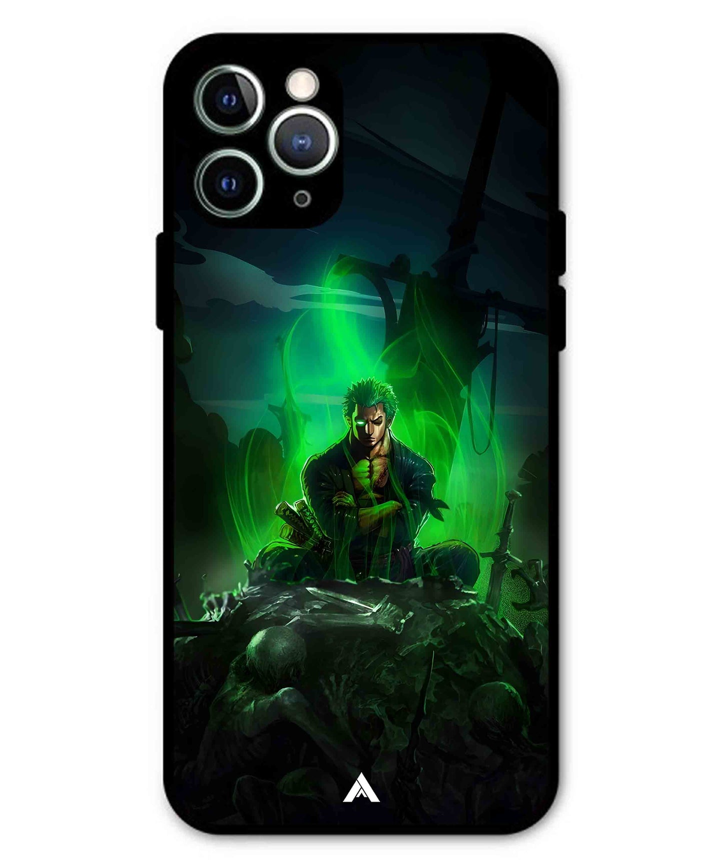 Onepiece Zoro 02 Anime Metal Back Cover Phone Case for iPhone 11 Pro Max