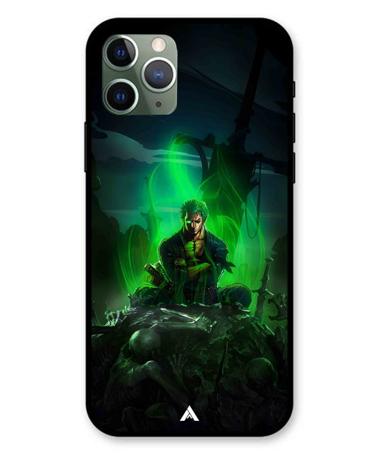 Onepiece Zoro 02 Anime Metal Back Cover Phone Case for iPhone 11 Pro
