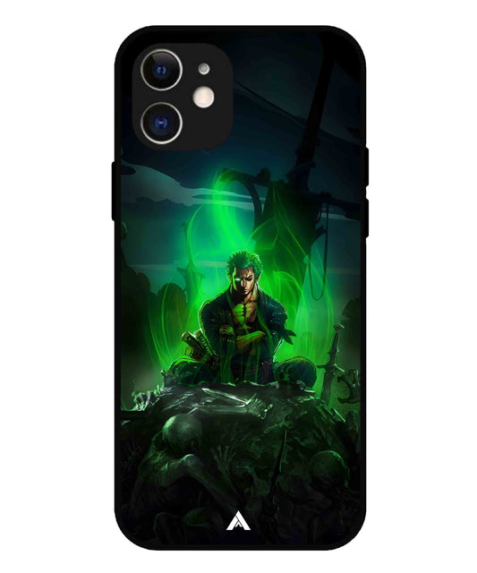 Onepiece Zoro 02 Anime Metal Back Cover Phone Case for iPhone 12