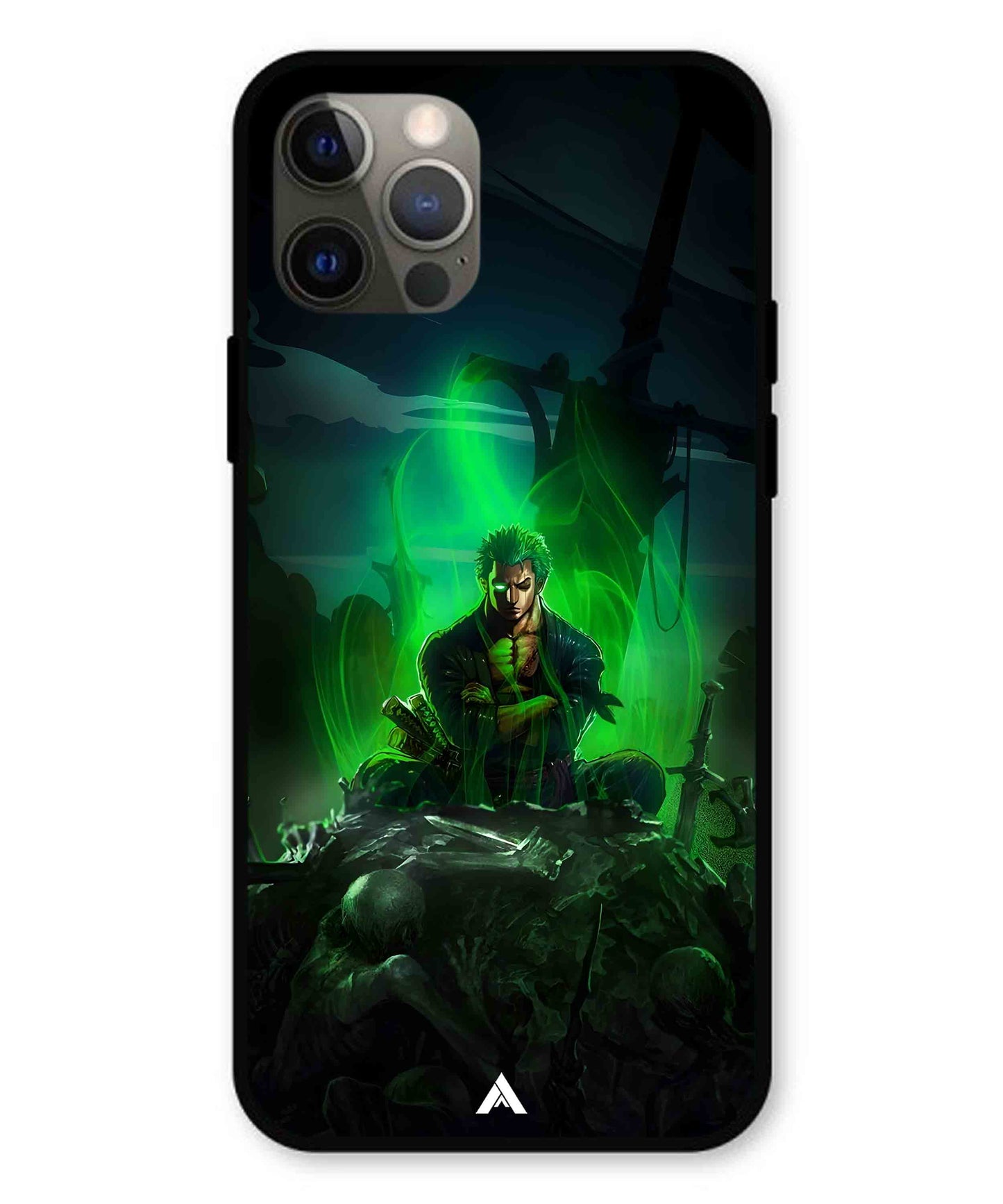Onepiece Zoro 02 Anime Metal Back Cover Phone Case for iPhone 12 Pro