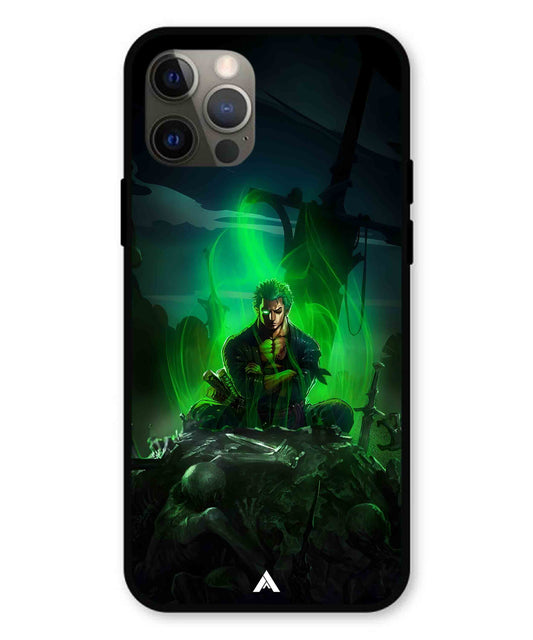 Onepiece Zoro 02 Anime Metal Back Cover Phone Case for iPhone 12 Pro