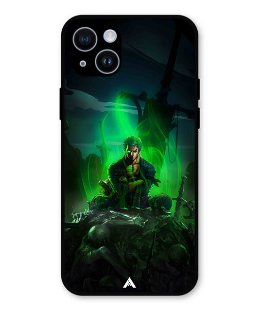 Onepiece Zoro 02 Anime Metal Back Cover Phone Case for iPhone 14