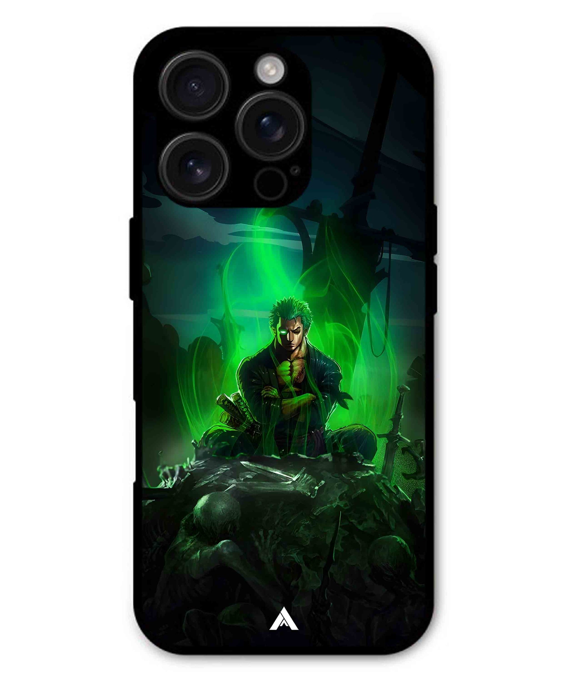 Onepiece Zoro 02 Anime Metal Back Cover Phone Case for iPhone 15 Pro