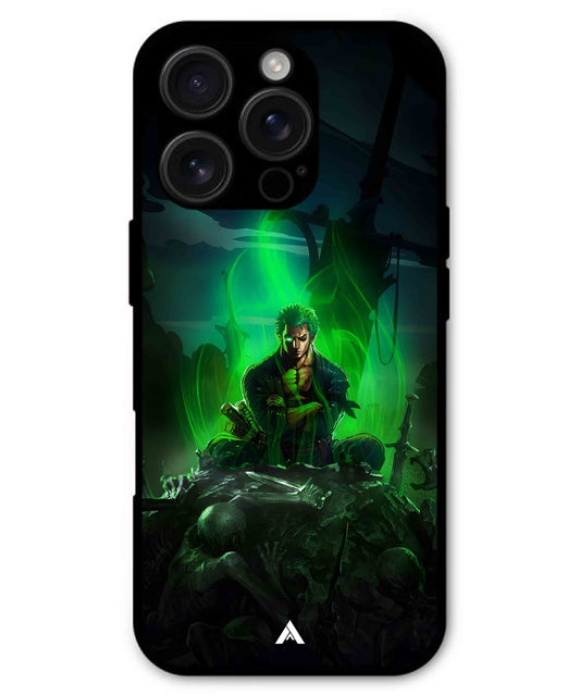 Onepiece Zoro 02 Anime Metal Back Cover Phone Case for iPhone 16 ProMax