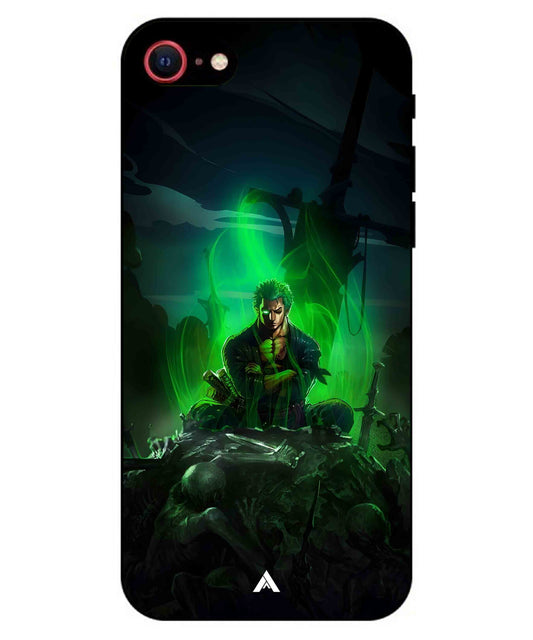 Onepiece Zoro 02 Anime Metal Back Cover Phone Case for iPhone 8