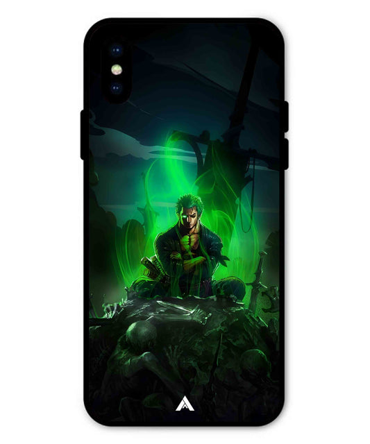 Onepiece Zoro 02 Anime Metal Back Cover Phone Case for iPhone Xs