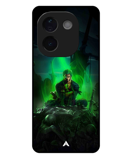 Onepiece Zoro 02 Anime Metal Back Cover Phone Case for iQOO Z9s Pro