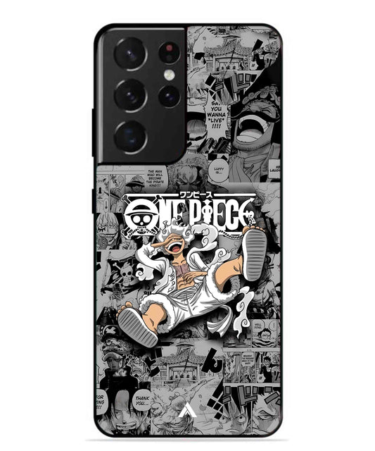 Onepiece luffy 01 Anime Metal Back Cover Phone Case for Samsung Galaxy S21 Ultra
