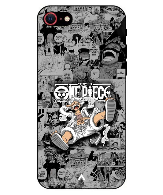 Onepiece luffy 01 Anime Metal Back Cover Phone Case for iPhone 8