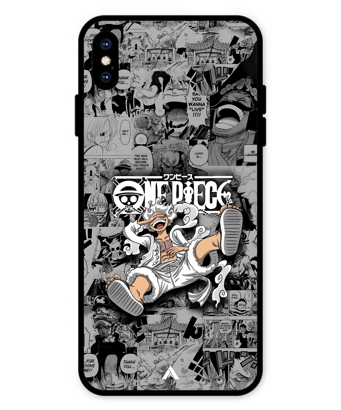 Onepiece luffy 01 Anime Metal Back Cover Phone Case for iPhone Xs Max