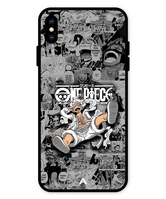 Onepiece luffy 01 Anime Metal Back Cover Phone Case for iPhone Xs Max