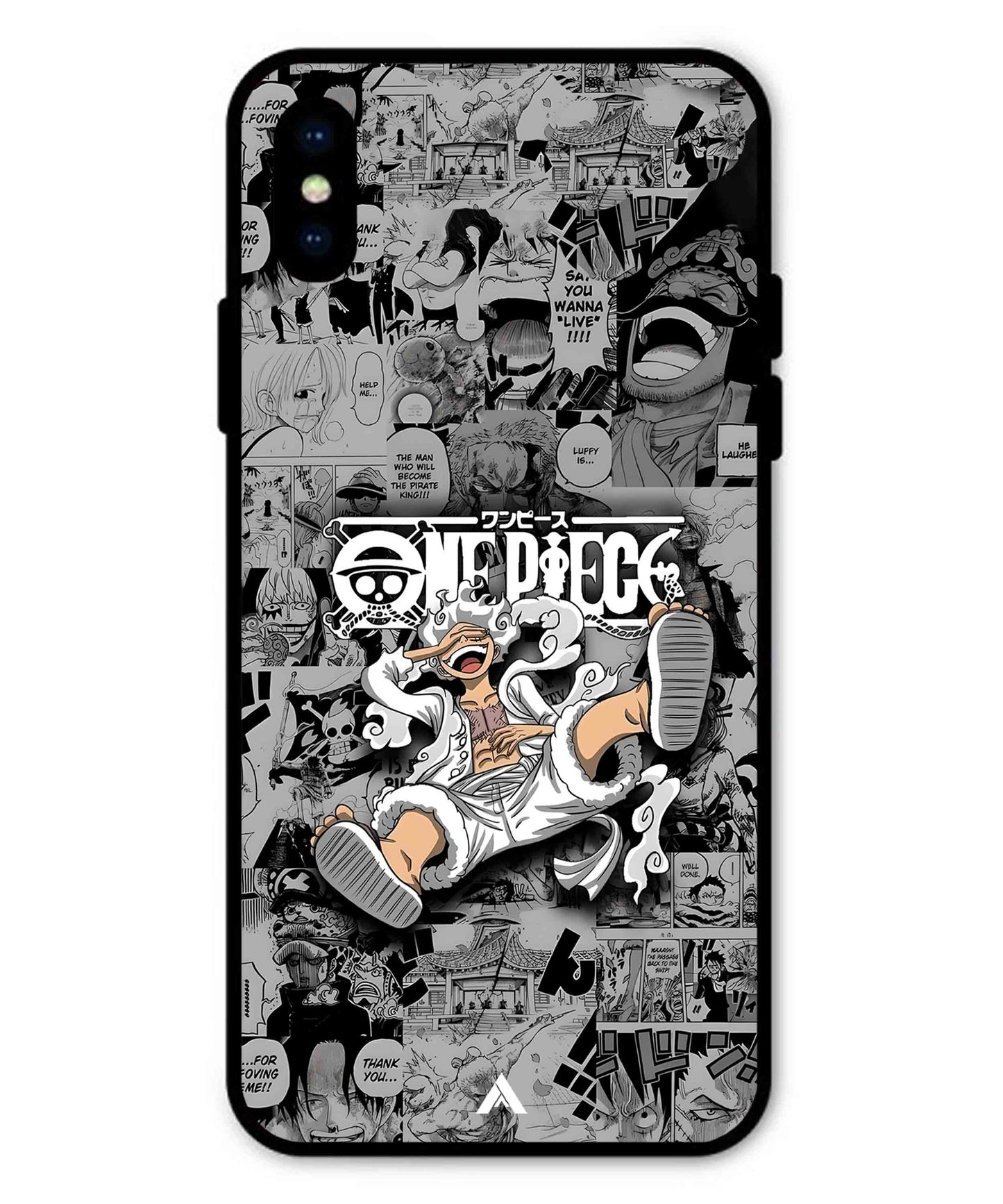Onepiece luffy 01 Anime Metal Back Cover Phone Case for iPhone Xs