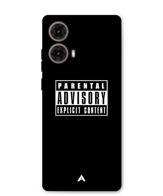 Parental Advisory Metal Back Cover Phone Case for Moto Edge 50 Fusion