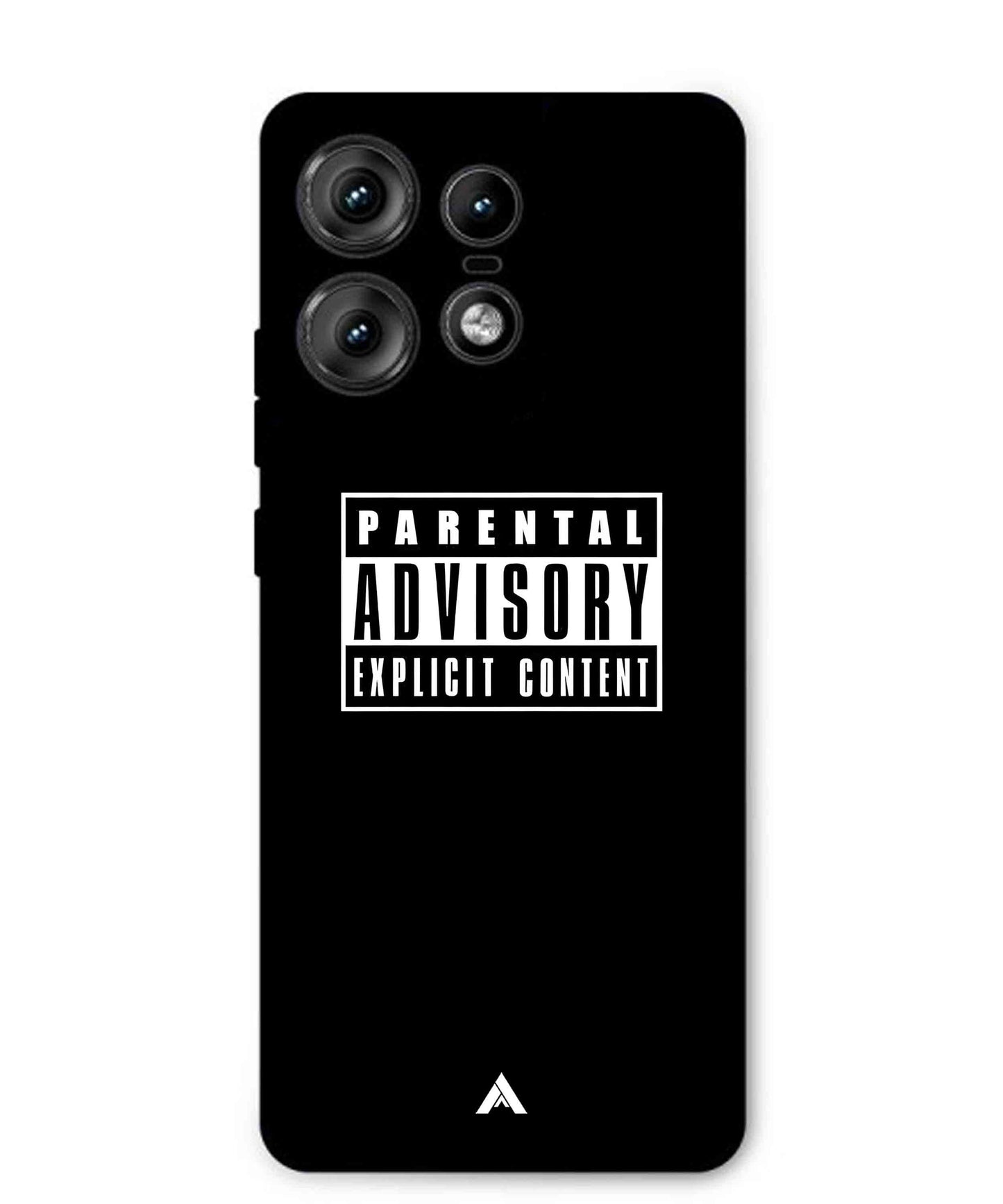 Parental Advisory Metal Back Cover Phone Case for Moto Edge 50 Pro