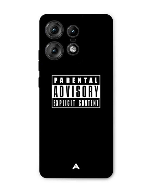 Parental Advisory Metal Back Cover Phone Case for Moto Edge 50 Pro