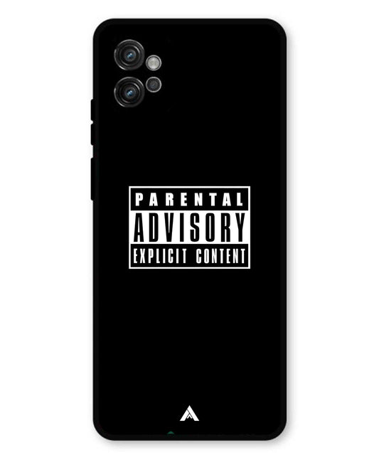 Parental Advisory Metal Back Cover Phone Case for Moto G32