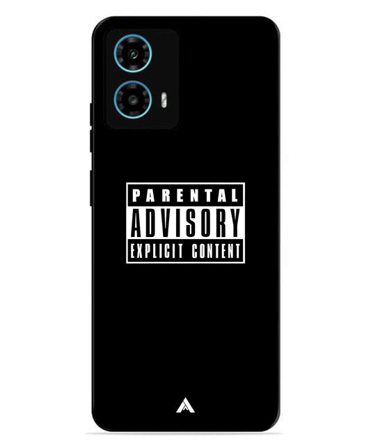 Parental Advisory Metal Back Cover Phone Case for Moto G34