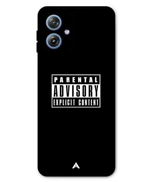 Parental Advisory Metal Back Cover Phone Case for Moto G54