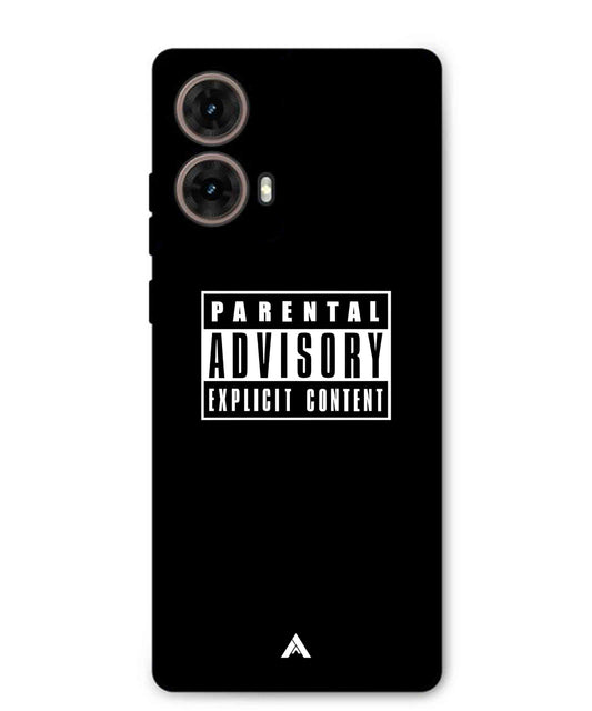 Parental Advisory Metal Back Cover Phone Case for Moto G85