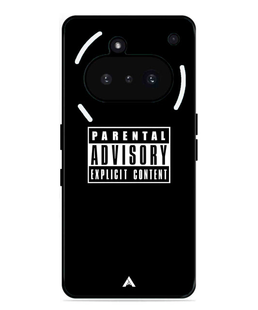 Parental Advisory Metal Back Cover Phone Case for Nothing Phone 3a