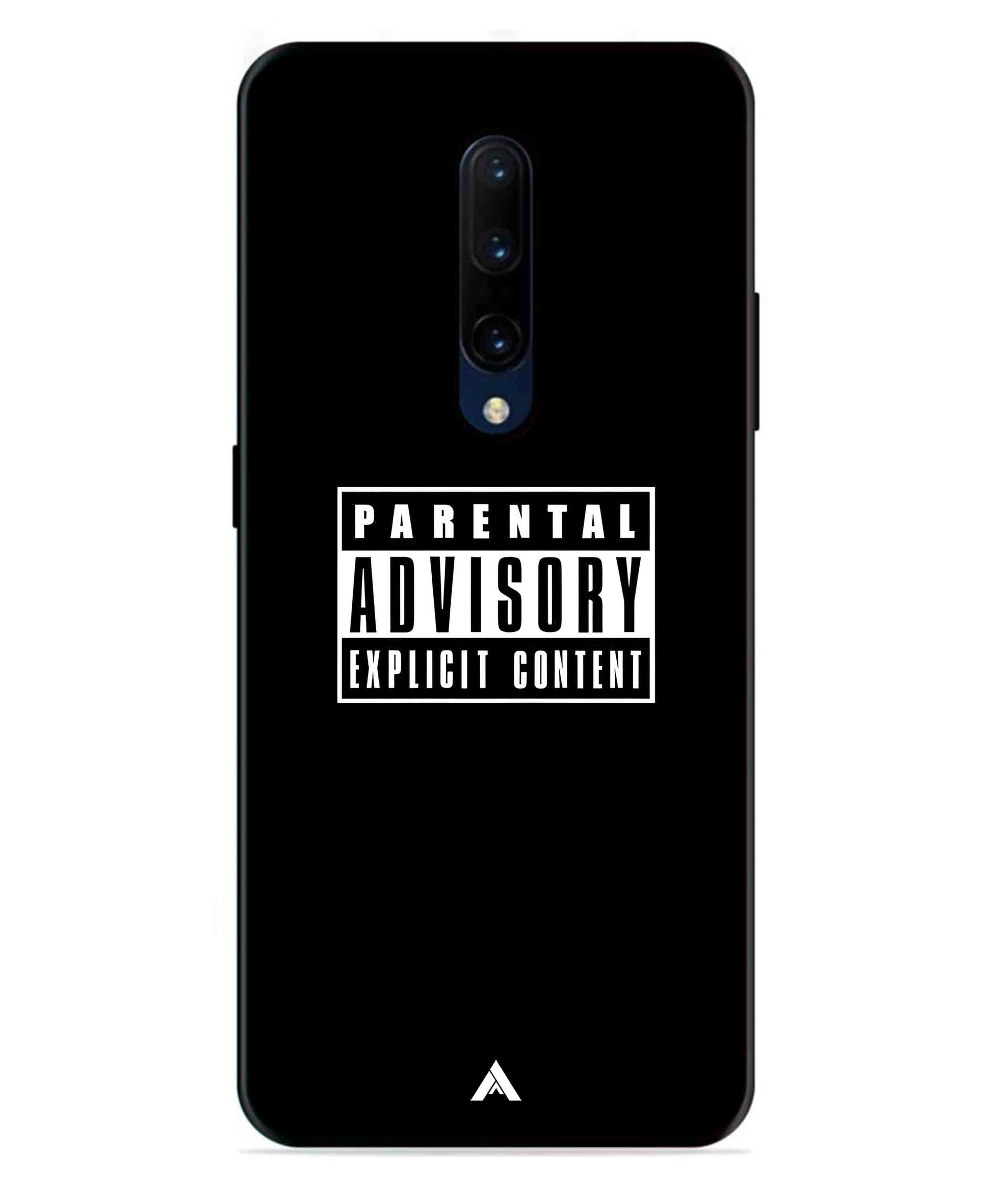 Parental Advisory Metal Back Cover Phone Case for Oneplus 7 Pro