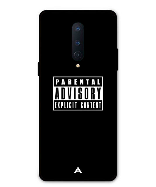 Parental Advisory Metal Back Cover Phone Case for Oneplus 8
