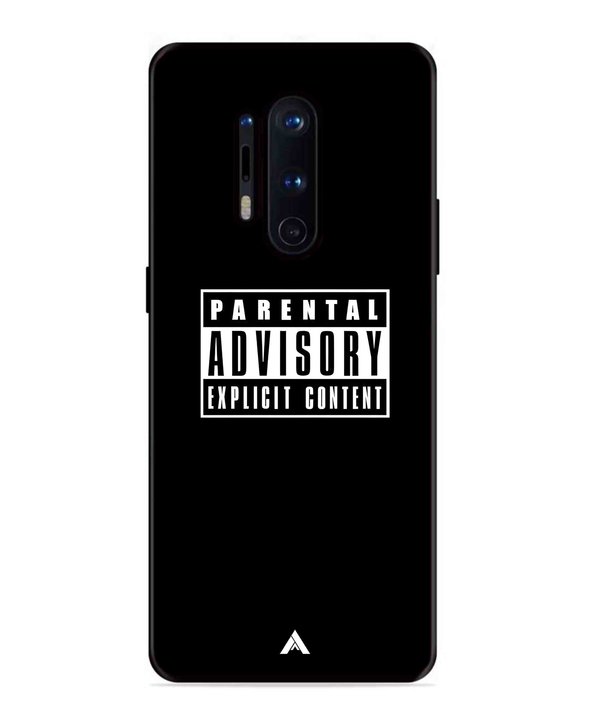 Parental Advisory Metal Back Cover Phone Case for Oneplus 8 Pro