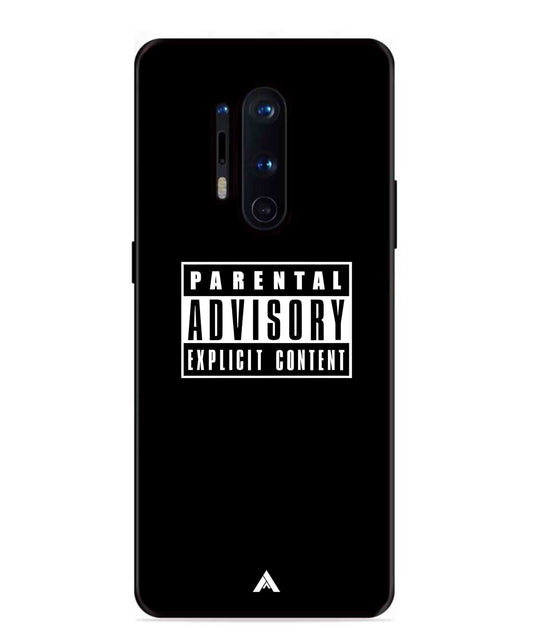 Parental Advisory Metal Back Cover Phone Case for Oneplus 8 Pro