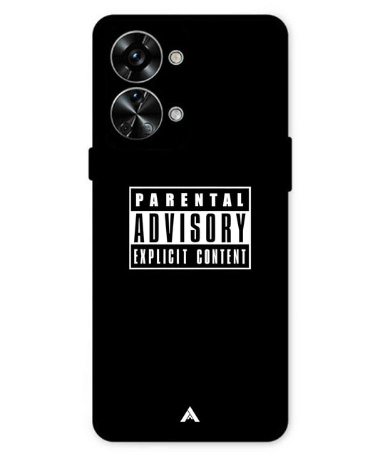 Parental Advisory Metal Back Cover Phone Case for Oneplus Nord 2T