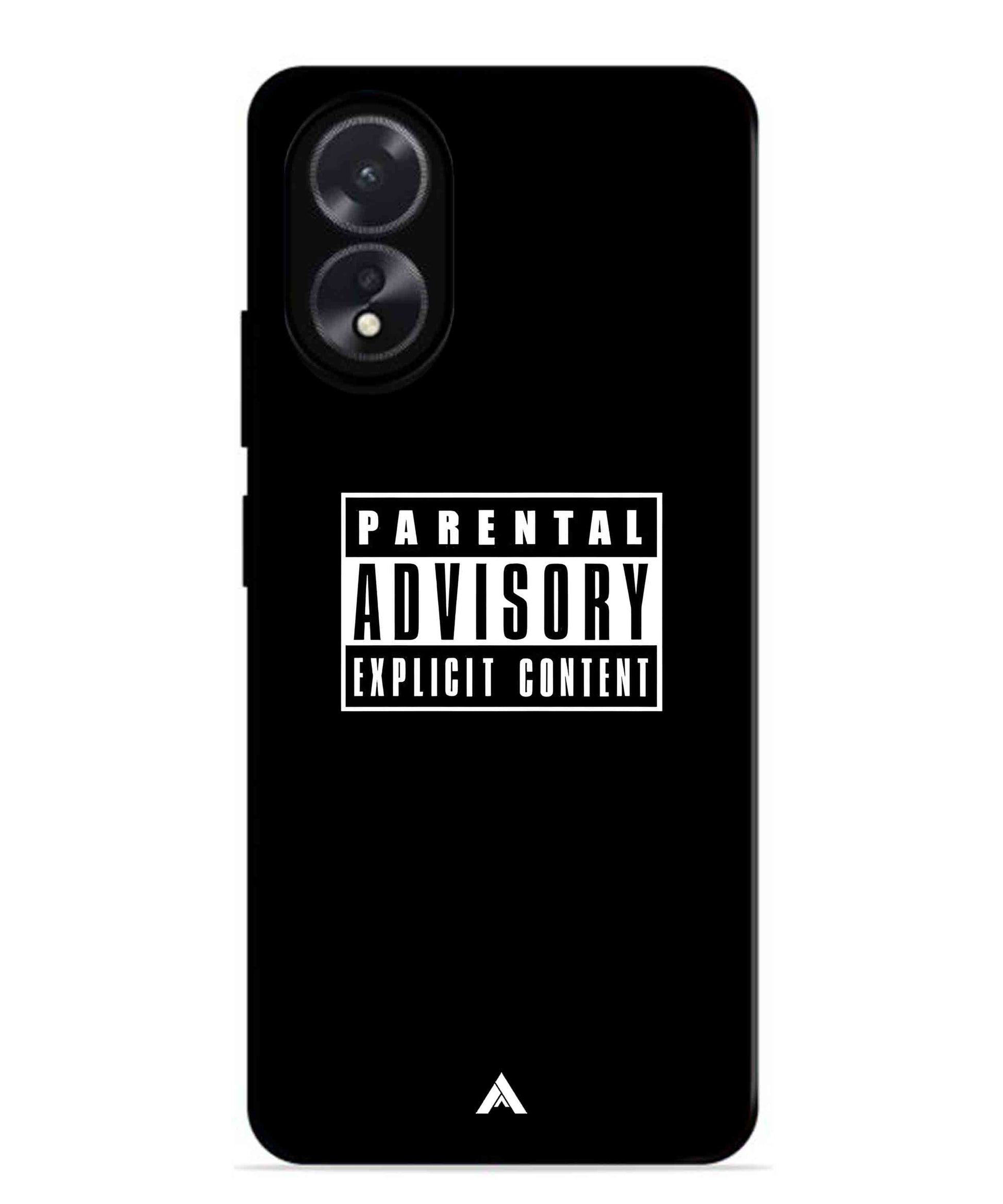 Parental Advisory Metal Back Cover Phone Case for Oppo A18