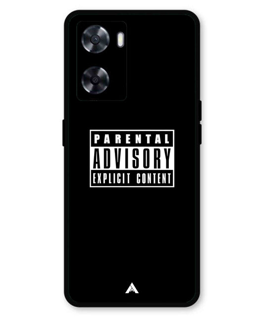 Parental Advisory Metal Back Cover Phone Case for Oppo A77s