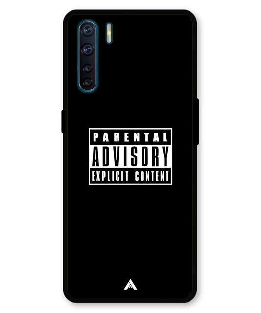 Parental Advisory Metal Back Cover Phone Case for Oppo A91