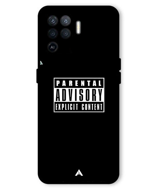 Parental Advisory Metal Back Cover Phone Case for Oppo F19 Pro