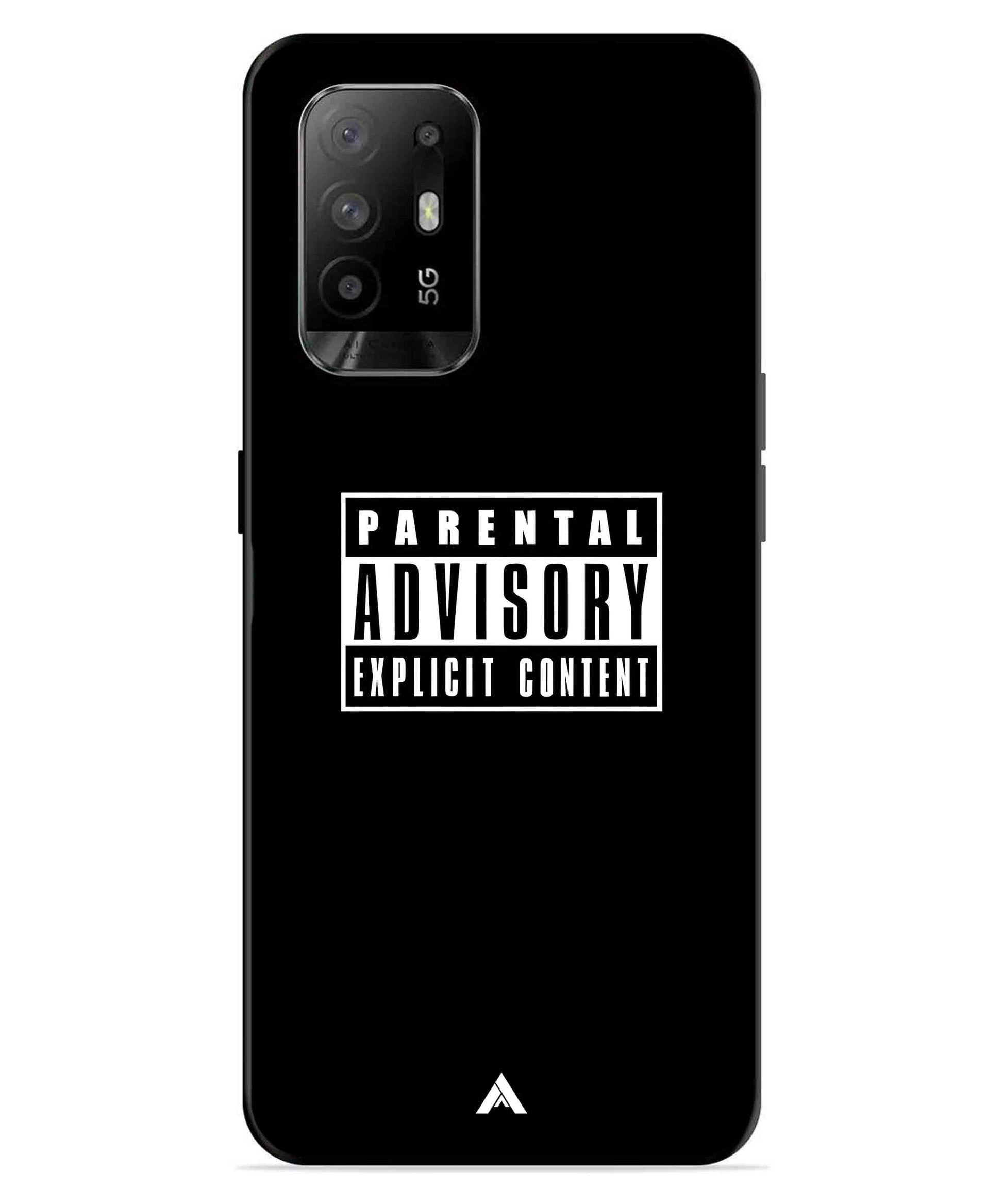 Parental Advisory Metal Back Cover Phone Case for Oppo F19 Pro Plus