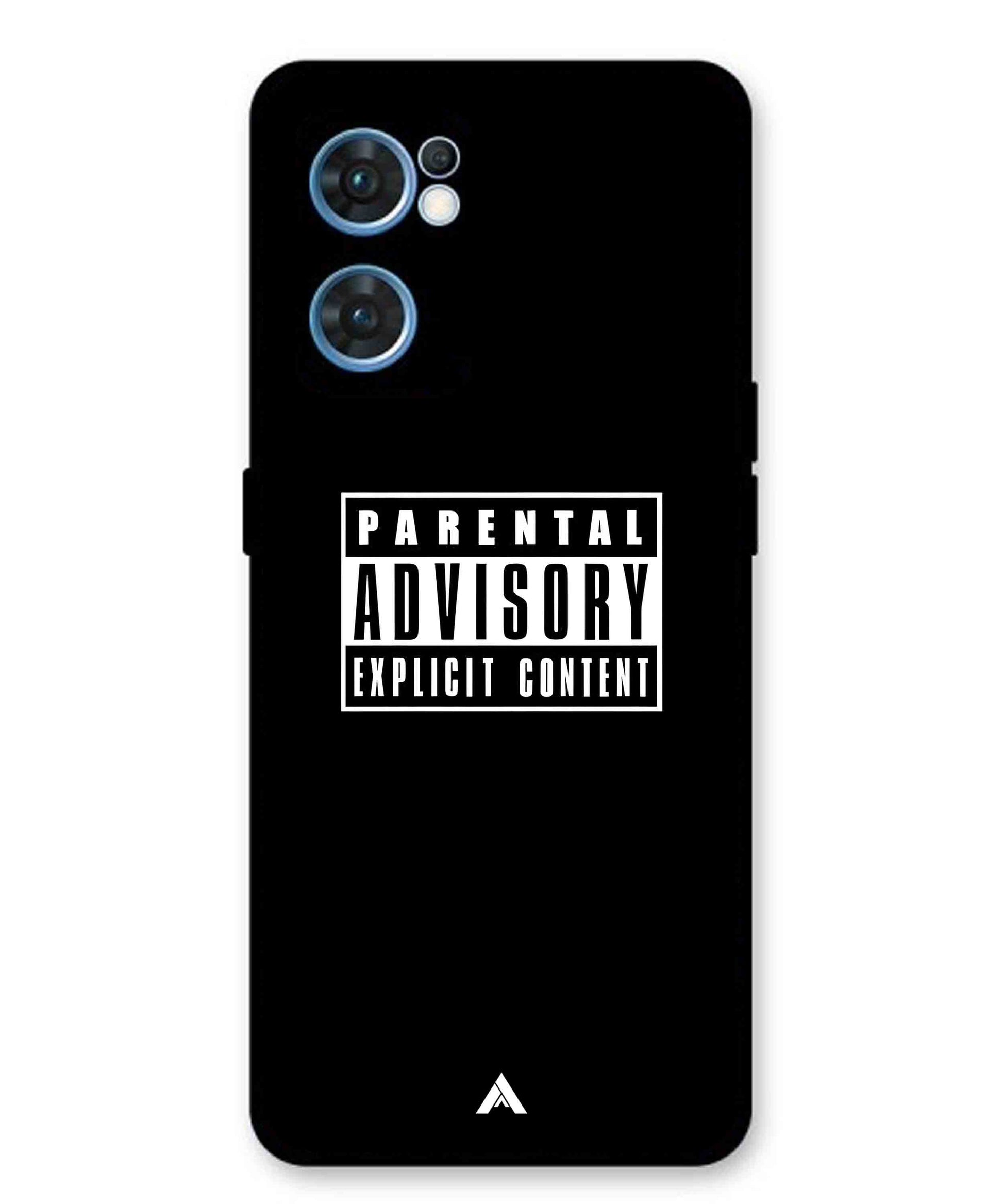 Parental Advisory Metal Back Cover Phone Case for Oppo F21 Pro 4G