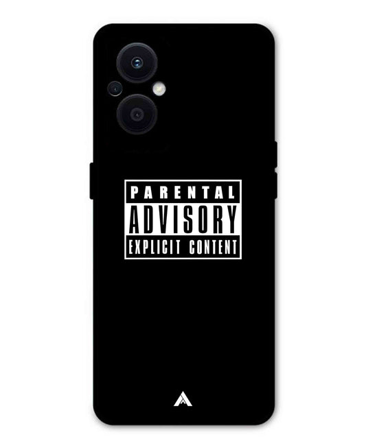 Parental Advisory Metal Back Cover Phone Case for Oppo F21 Pro 5G