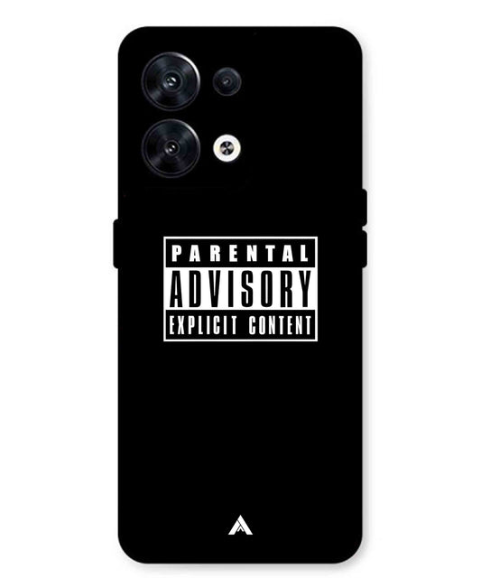 Parental Advisory Metal Back Cover Phone Case for Oppo Reno 10 Pro