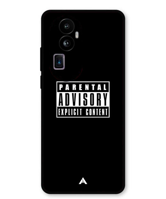 Parental Advisory Metal Back Cover Phone Case for Oppo Reno 10 Pro Plus