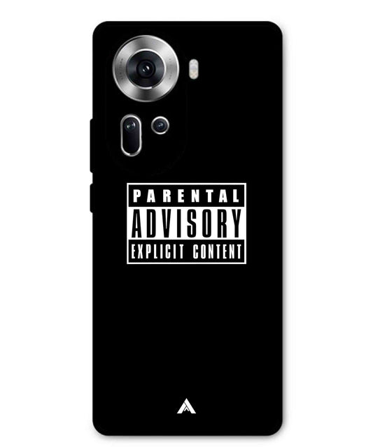 Parental Advisory Metal Back Cover Phone Case for Oppo Reno 11