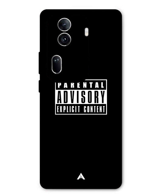Parental Advisory Metal Back Cover Phone Case for Oppo Reno 11 Pro