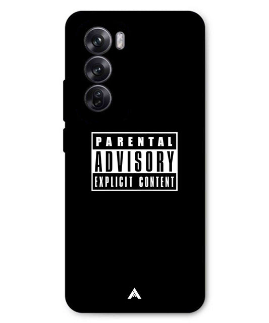 Parental Advisory Metal Back Cover Phone Case for Oppo Reno 12