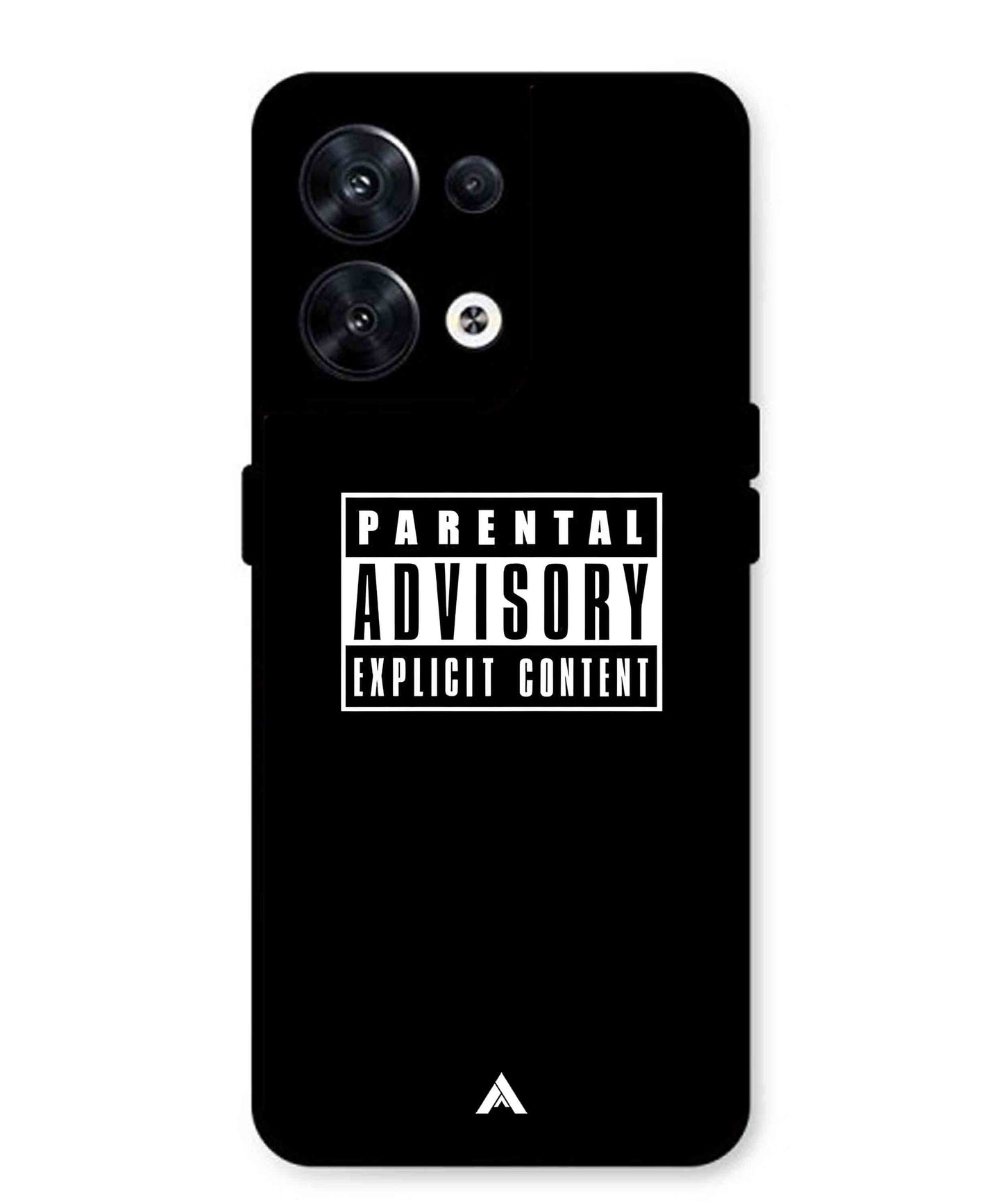 Parental Advisory Metal Back Cover Phone Case for Oppo Reno 8