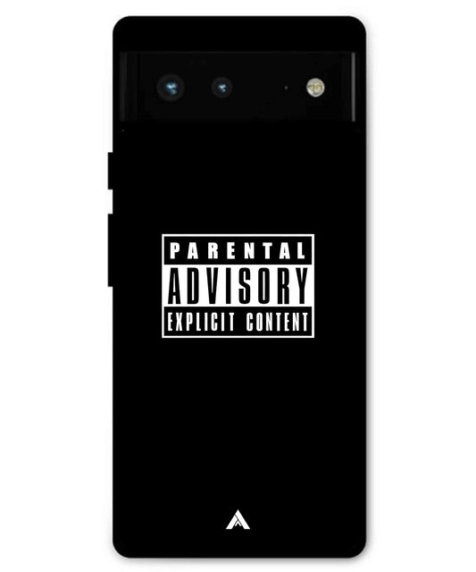 Parental Advisory Metal Back Cover Phone Case for Pixel 6