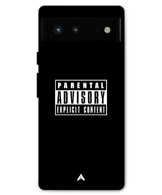 Parental Advisory Metal Back Cover Phone Case for Pixel 6 Pro